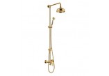 Zestaw prysznicowy natynkowy Omnires Art Deco złota deszczownica 15,5cm - złoty
