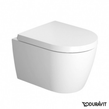 Miska WC Duravit ME by Starck  podwieszana Compact Rimless 37x48 cm, lejowa, biała z powłoką WonderGliss- sanitbuy.pl