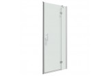 Drzwi prysznicowe Omnires Manhattan 100x195 cm wejście 65 cm szklane uchylne, szkło przezroczyste profil chrom EasyClean