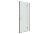 Drzwi prysznicowe Omnires Manhattan 100x195 cm wejście 65 cm szklane uchylne, szkło przezroczyste profil chrom EasyClean