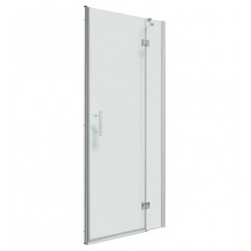 Drzwi prysznicowe Omnires Manhattan 100x195 cm wejście 65 cm szklane uchylne, szkło przezroczyste profil chrom EasyClean- sanitbuy.pl