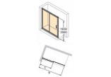 Drzwi suwane Huppe Classics 2, 1-częściowe ze stałym segmentem profil biały, szkło przezroczyste- sanitbuy.pl