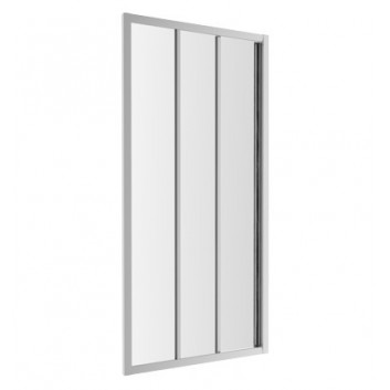 Drzwi prysznicowe Omnires Bronx 90x185 cm trójelementowe szkło przezrocyzste profil chrom- sanitbuy.pl