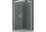 Kabina prysznicowa Novellini Rose Rosse A 82-85x200 cm narożna , profil srebrny, szkło przeźroczyste- sanitbuy.pl