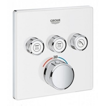 Bateria podtynkowa Grohe Grohtherm SmartControl termostatyczna 2-odbiorniki wody, biała - sanitbuy.pl