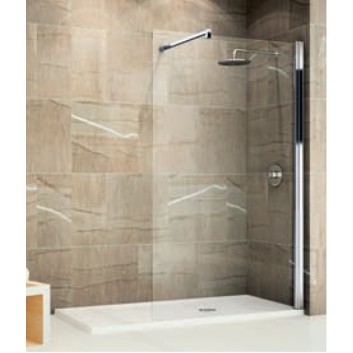 Ścianka prysznicowa Novellini Giada H stała 80 cm,profil chrom,  szkło przeźroczyste - sanitbuy.pl