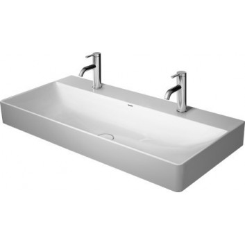 Umywalka nablatowa Duravit DuraSquare 100x47 cm z 2 otworami na baterię, biała - sanitbuy.pl