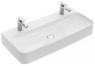 Umywalka ścienna prostokątna Villeroy&Boch Finion 1000x470 mm z ukrytym przelewem Weiss Alpin CeramicPlus do armatury 3-otworowej