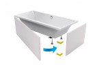 Obudowa Excellent Flex system do zabudowy płytkami wanny o wymiarach 1800x850mm