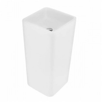 Umywalka wolnostojąca Massi Pyla 46x49x83  cm, z otworem na baterię, z przelewem biała - sanitbuy.pl