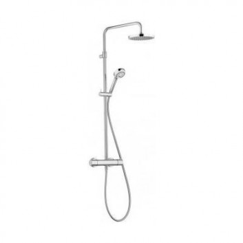 Zestaw prysznicowy termostatyczny Kludi Dual Shower deszczownica 20cm chrom - sanitbuy.pl