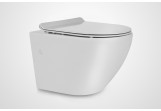 Miska WC wisząca bezkołnierzowa Massi Decos Mini Rimless Slim, z deską slim wolnoopadającą, biała 