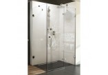 Drzwi prysznicowe i ścianka stała BSDPS 120x90 P Ravak Brilliant z wejściem z przodu - wersja prawa, chrom + transparent
