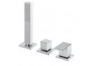 Bateria nwannowa 3 otworowa Bruma Linea z przelewem, chrom