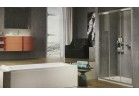 Drzwi do wnęki Novellini Zephyros 3P 3-częściowe 106x195 cm szkło transparent, profil czarny