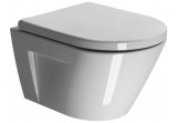 Miska WC GSI Norm 50x36cm wisząca bezrantowa z deską wolnoopadającą + zestaw mocujący, biała