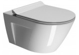 Miska WC GSI Norm 55x36cm wisząca bezrantowa z deską wolnoopadającą + zestaw mocujący, biała