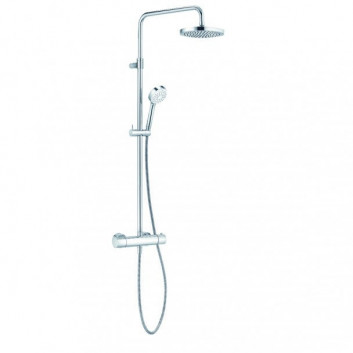 Zestaw prysznicowy Kludi Logo Dual Shower z baterią termostatyczną z deszczownicą, chrom- sanitbuy.pl