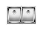 Zlewozmywak stalowy dwukomorowy Blanco Andano 340/340-IF 74,5x44 cm bez korka automatycznego, stalowy 