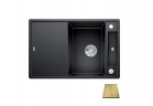 Zlew konglomeratowy + deska drewniana Axia III 45S Blanco Silgranit InFino 510x780 antracyt 