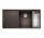 Zlew konglomeratowy + deska szklana AXIA III 6 S Blanco Silgranit prawa komora 1000x510mm kawowy
