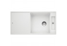 Zlew konglomeratowy + deska szklana AXIA III XL 6 S Blanco Silgranit prawa komora 1000x470mm biały
