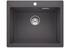 Zlew konglomeratowy Pleon 6 Blanco Silgranit 615x510 mm korek InFino z sitkiem, szarość skały