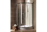  Kabina Radaway Premium Plus e1900 1000x800 mm asymetryczna, półokrągła z drzwiami dwuczęściowymi, szkło przejrzyste