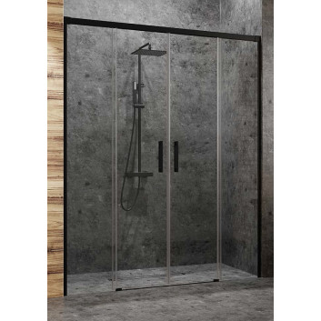 Drzwi do wnęki Radaway Idea Black DWD 140x200.5cm, profil czarny, szkło przejrzyste- sanitbuy.pl