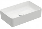 Umywalka stojąca na blacie Villeroy&Boch Collaro, 56x36cm, bez przelewu, prostokątna, z powłoką CeramicPlus, Weiss Alpin