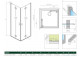 Kabina kwadratowa Essenza New Black KDD 100cm część prawa drzwi wahadłowo-składane, profil czarny szkło przejrzyste