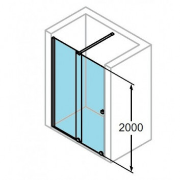 Drzwi suwane Huppe Xtensa 1201-1400 mm, lewe profil srebrny połysk, szkło przezroczyste Anti-Plaque
