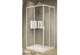PYTAJ O RABAT ! Kabina Novellini Lunes 2.0 A narożna, 2 skrzydła przesuwane z polami stałymi, rozmiar 69-72 cm, szkło przeźroczyste, profil chrom