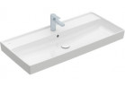 Umywalka meblowa Villeroy&Boch Collaro, 100x47cm, szlifowany spód, z przelewem, CeramicPlus, Stone White