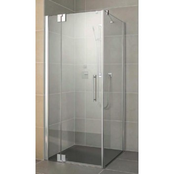 Drzwi prysznicowe Kermi Pasa XP 80x185cm, wahadłowe, jednoskrzydłowe z elementem stałym do ścianki bocznej- sanitbuy.pl