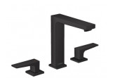 Bateria umywalkowa 3-otworowa stojąca Hansgrohe Metropol 160 z korkiem push-open, czarny mat