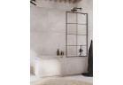 Parawan nawannowy Radaway Idea Black PNJ Factory 90, szkło przejrzyste, czarny wzór, 900-910x1500mm, czarny profil