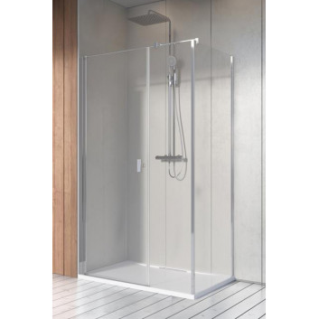 Część lewa kabiny prysznicowej Radaway Nes 8 Black KDD I 100, szkło przejrzyste, 1000x2000mm, czarny profil
