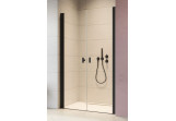 Część prawa drzwi prysznicowych do wnęki Radaway Nes 8 Black DWD 40, szkło przejrzyste, 40x200cm, czarny profil