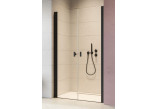 Część prawa drzwi prysznicowych do wnęki Radaway Nes 8 Black DWD 45, szkło przejrzyste, 45x200cm, czarny profil