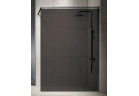 Ścianka walk-in Novellini Kuadra H Fume, 100x200cm, szkło przydymione szare, czarny profil