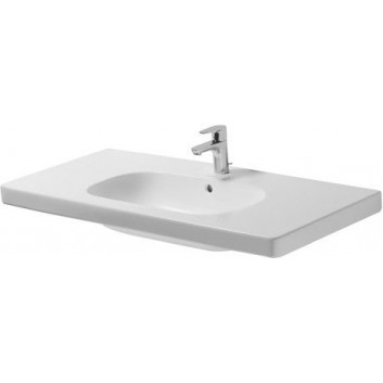 Umywalka meblowa Duravit D-Code, 105x48cm, bez otworu pod baterię, biała