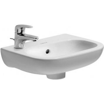 Umywalka ścienna Duravit D-Code Med, 85x48cm, bez otworu pod baterię, biała