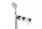 Bateria natryskowa Bruma Breeze, podtynkowa, poziome rozmieszczenie, dwa wyjścia wody, zestaw natryskowy, chrom