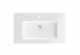 Umywalka meblowa Massi Eno, prostokątna, 70x50cm, konglomeratowa, z przelewem, biała