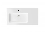 Umywalka meblowa Massi Eno z blatem, lewa, prostokątna, 105x50cm, konglomeratowa, z przelewem, biała