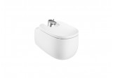 Bidet wiszący Roca Beyond, 58x40cm, z otworami pod pokrywę, biały