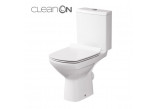 Kompakt WC Cersanit Carina CleanOn, bezkołnierzowa miska, 64,5x35,5cm, odpływ poziomy, doprowadzenie wody od boku, biały