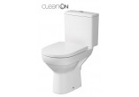 Kompakt WC Cersanit City CleanOn, 67x37,5cm, miska bezkołnierzowa, deska duroplastowa wolnoopadająca, odpływ poziomy, doprowadzenie wody od boku, biały