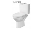 Kompakt WC Cersanit City CleanOn, 67x37,5cm, miska bezkołnierzowa, deska duroplastowa wolnoopadająca, odpływ poziomy, doprowadzenie wody od dołu, biały